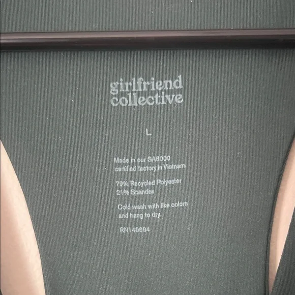 Girlfriend Collective Deep Green Sports Bra - Picture 6 of 6